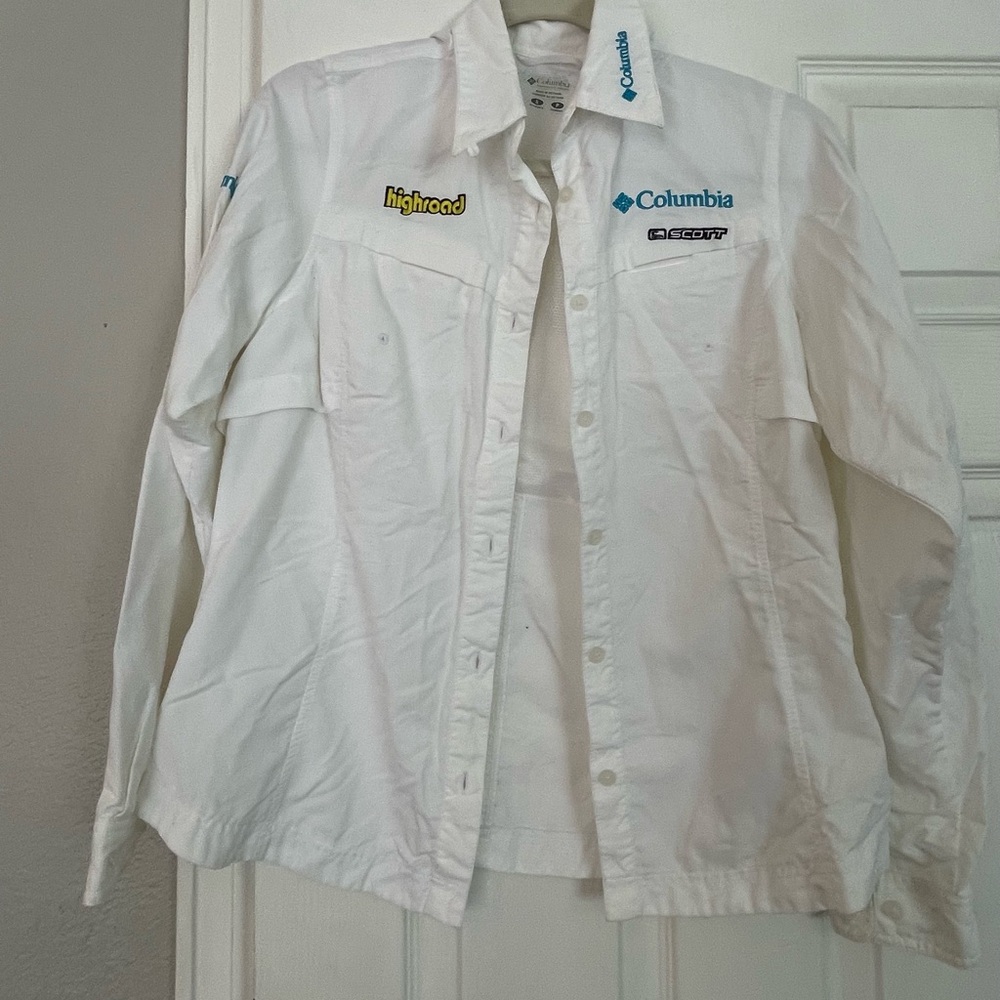 Columbia White Button-Up Shirt